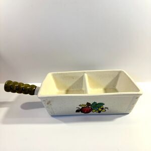 Metlox Poppytrail Provencial Fruit Divided Dish California Green Divided MCM